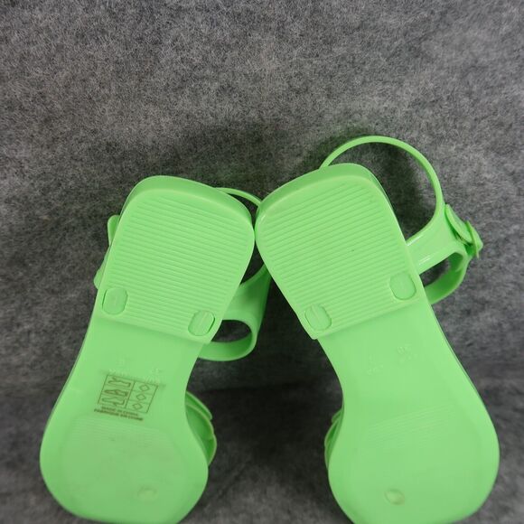 Jeffrey Campbell Shoes Womens 6 Sandal Jelly Flat Flower Thong Ankle Strap Green - Picture 13 of 15